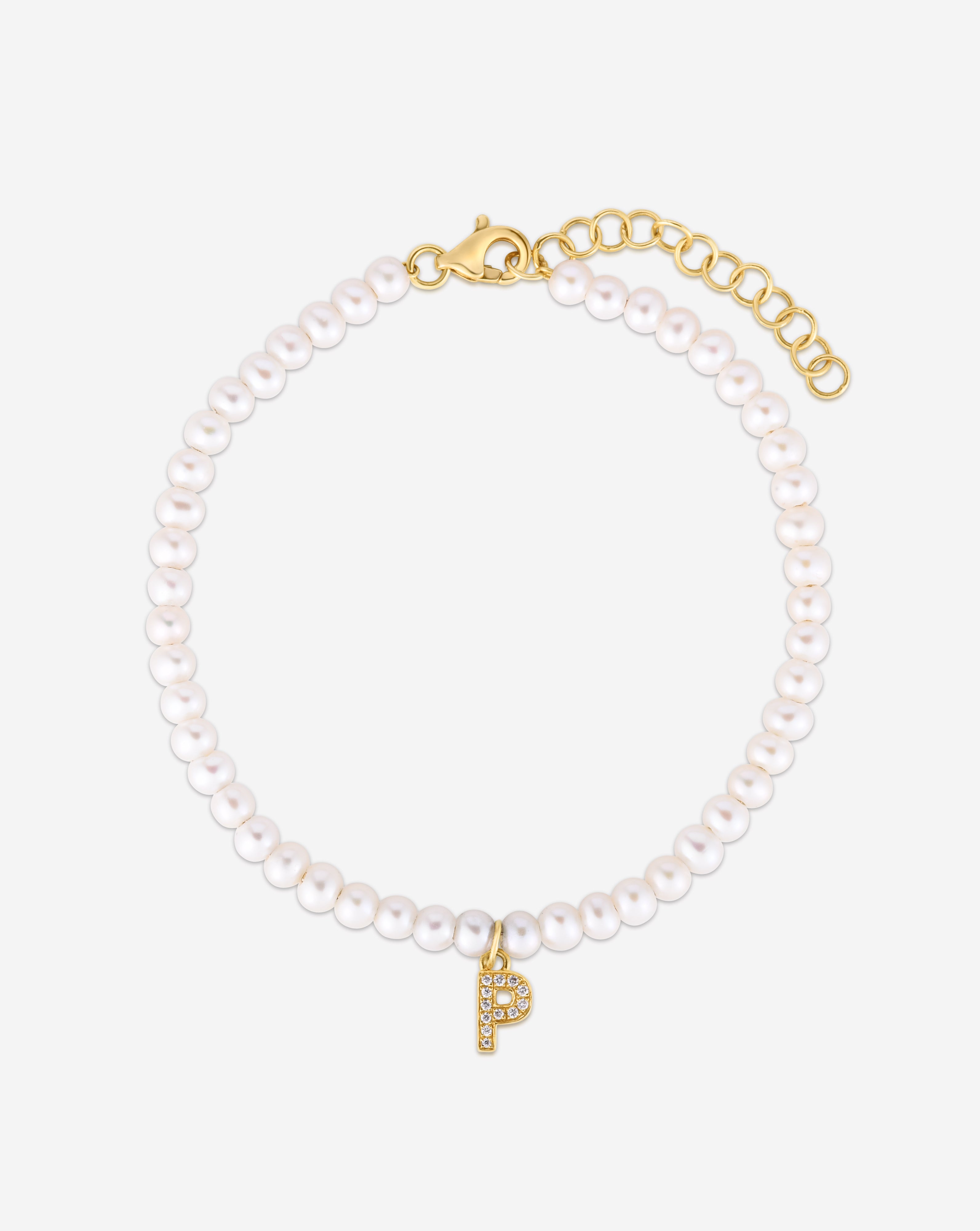 Pearl + Pavé Initial Bracelet – Ring Concierge