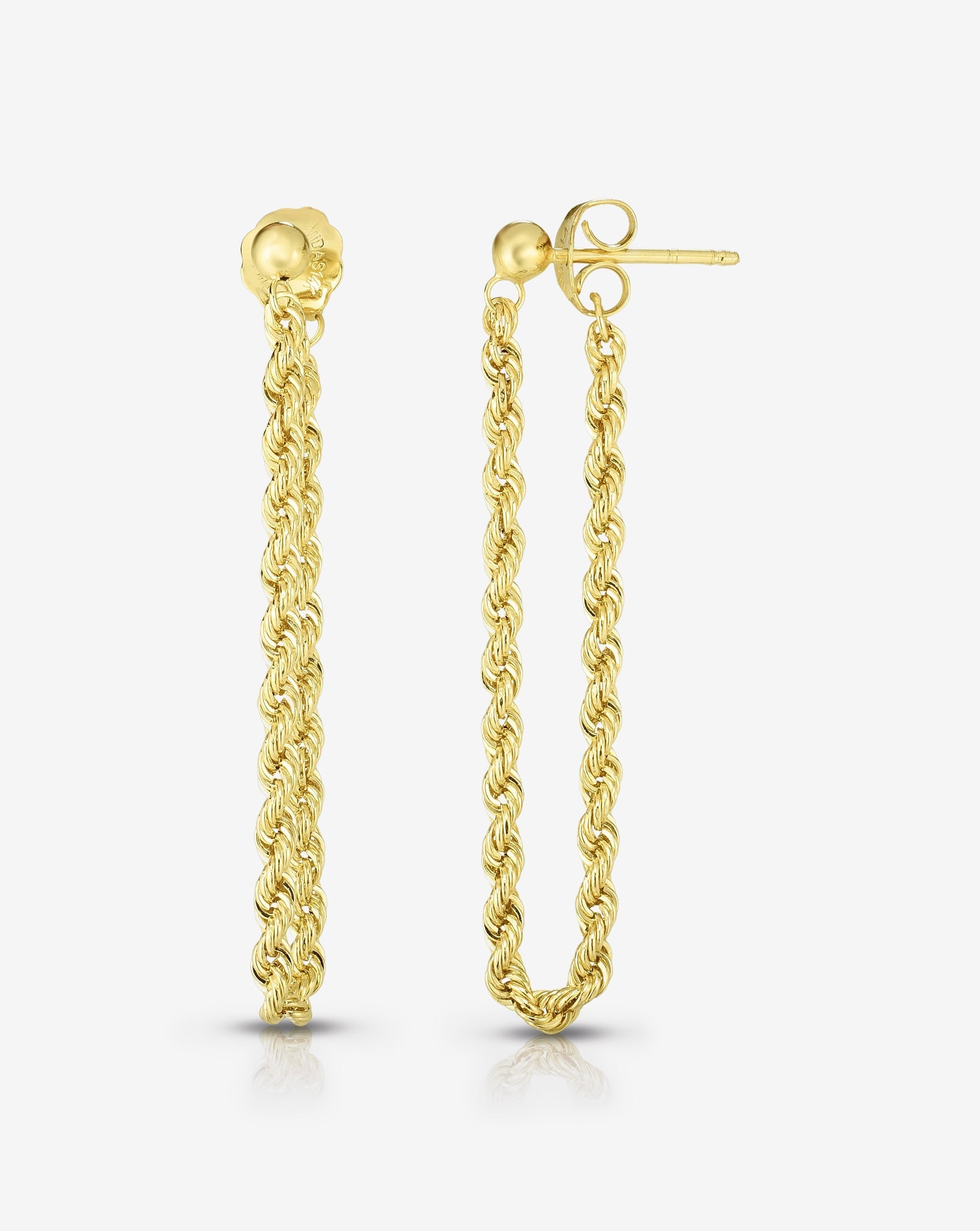 Pearl Chain Stud Earring | 14k Gold | EF Collection — EF Collection®