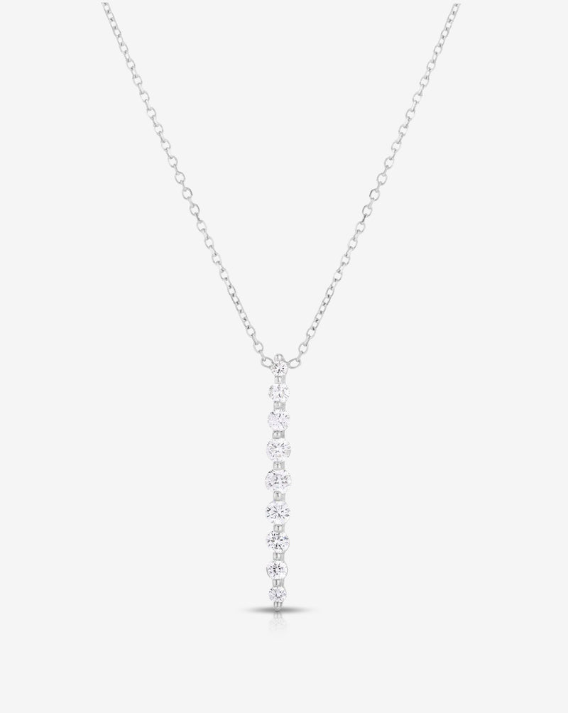 Vertical Graduated Single Prong Diamond Necklace – Ring Concierge