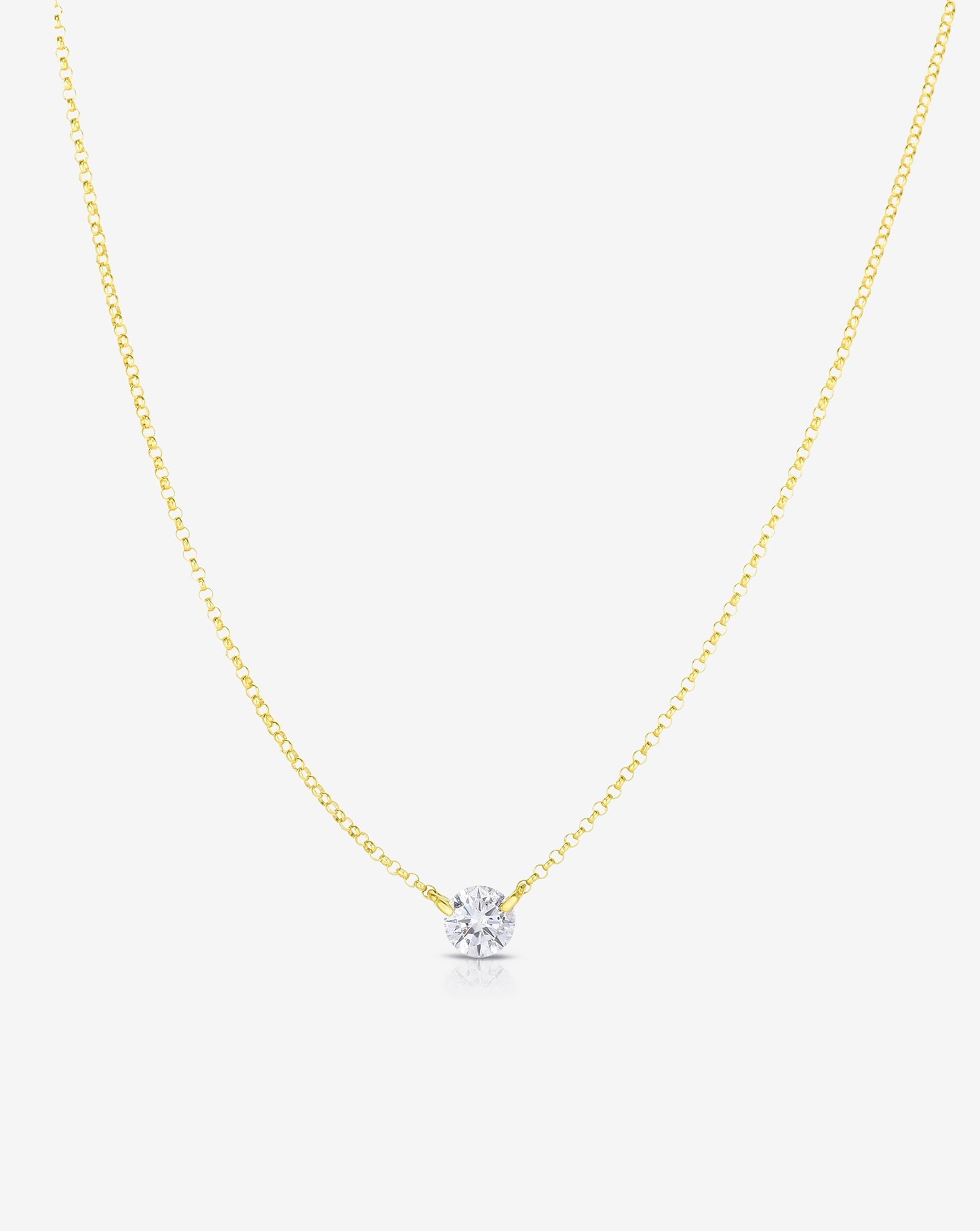 $1 NO RESERVE! 0.51 Carat Diamond - 14 kt. White gold - Necklace with  pendant at 1stDibs