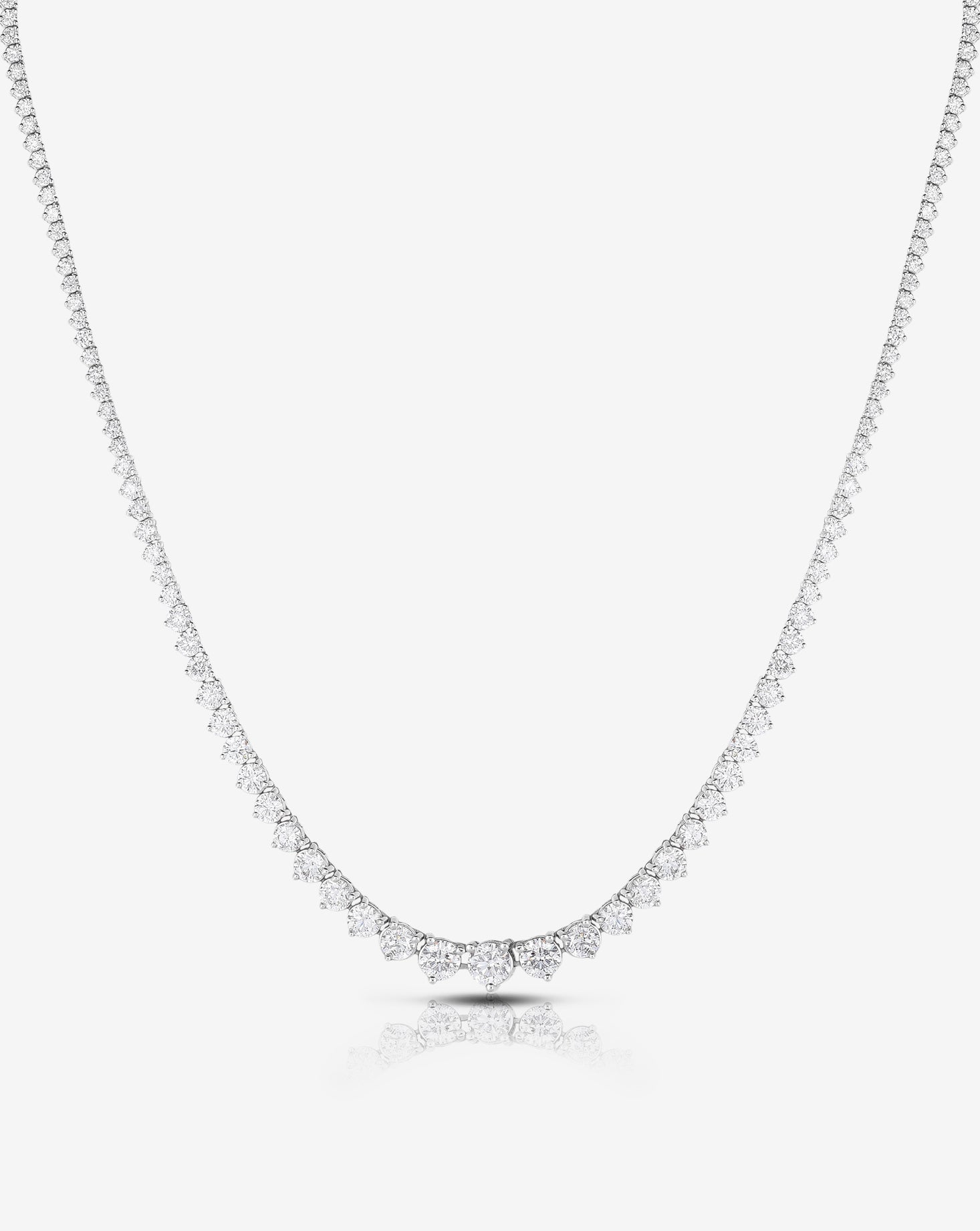 14KT White Gold Diamond Circle Necklace 0.02 CT. T.W. - Spence Diamonds