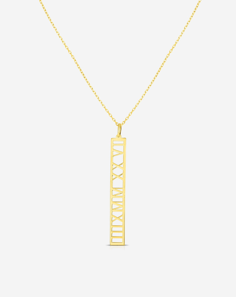 roman numeral personalized necklace