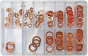 assorted copper sealing washers - metric
