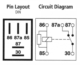 micro relay 5 pin, electrical drawing