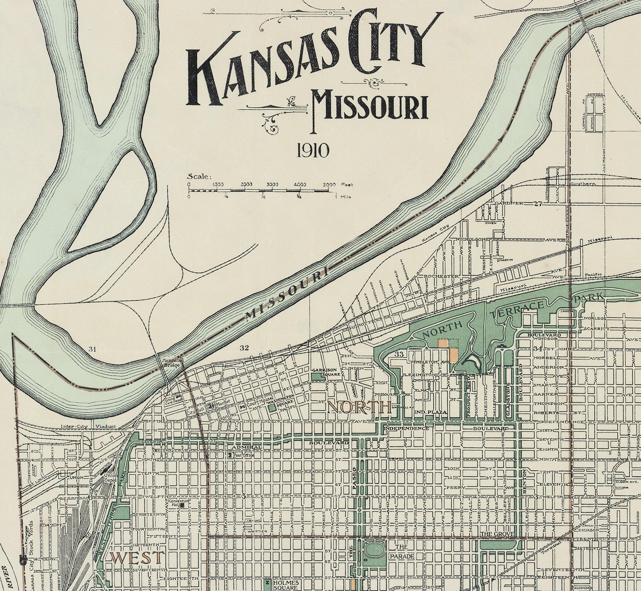 1910 Kansas City Map Gallup Map