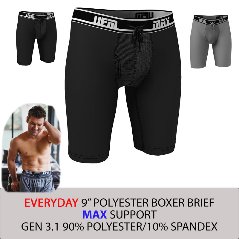 Boxer Briefs Long Poly-Pouch Underwear for Men - Regular Support