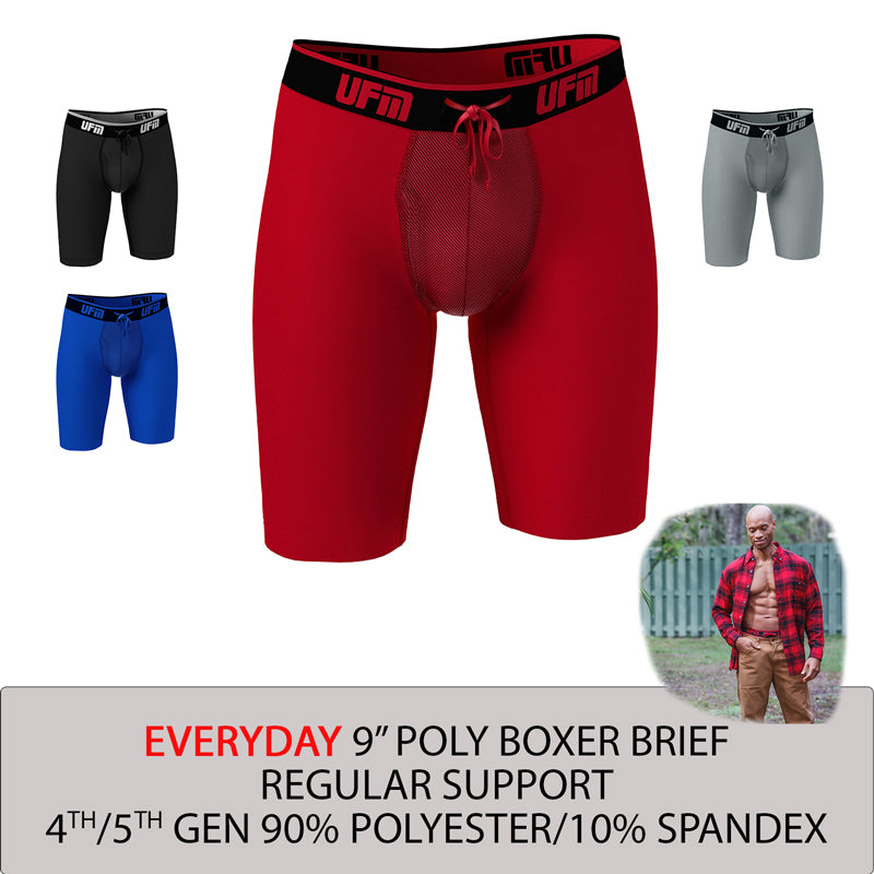 Boxer Briefs Long Poly-Pouch Underwear for Men-REG Patented Support