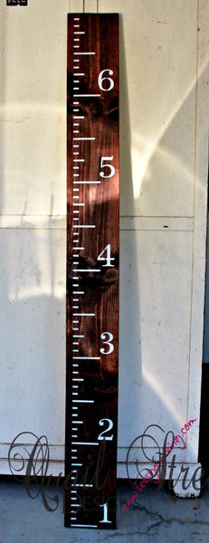 wood growth chart ruler hand painted texas colors projects woodworking