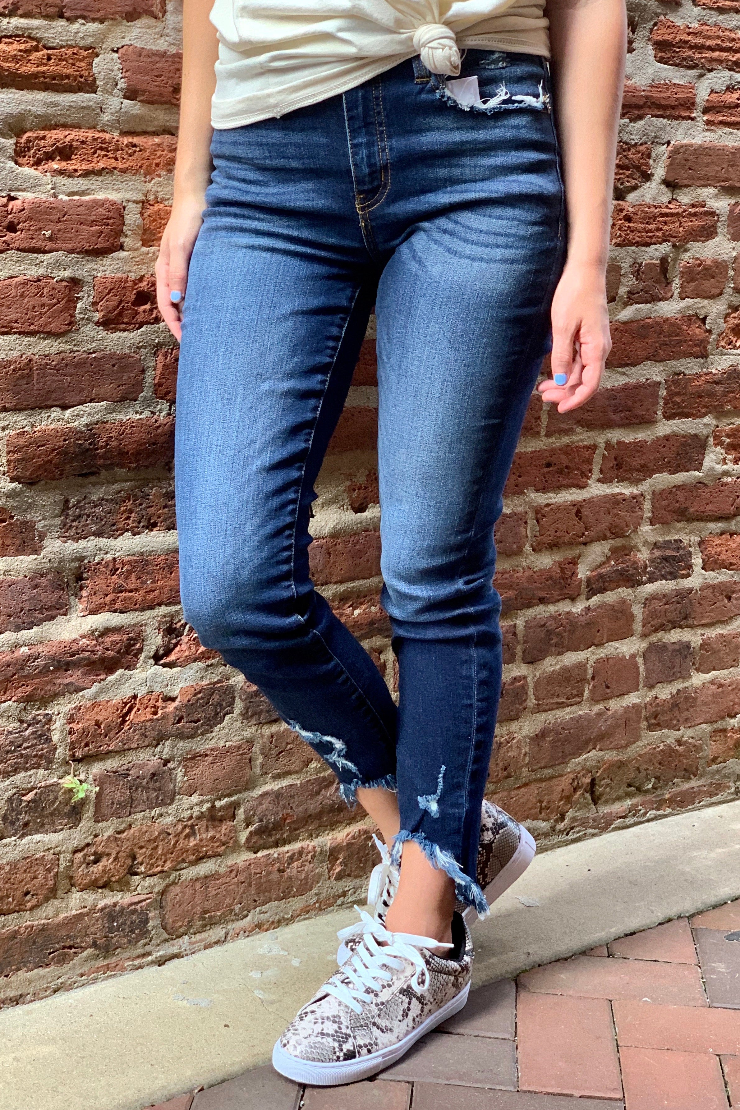 tight denim jeans