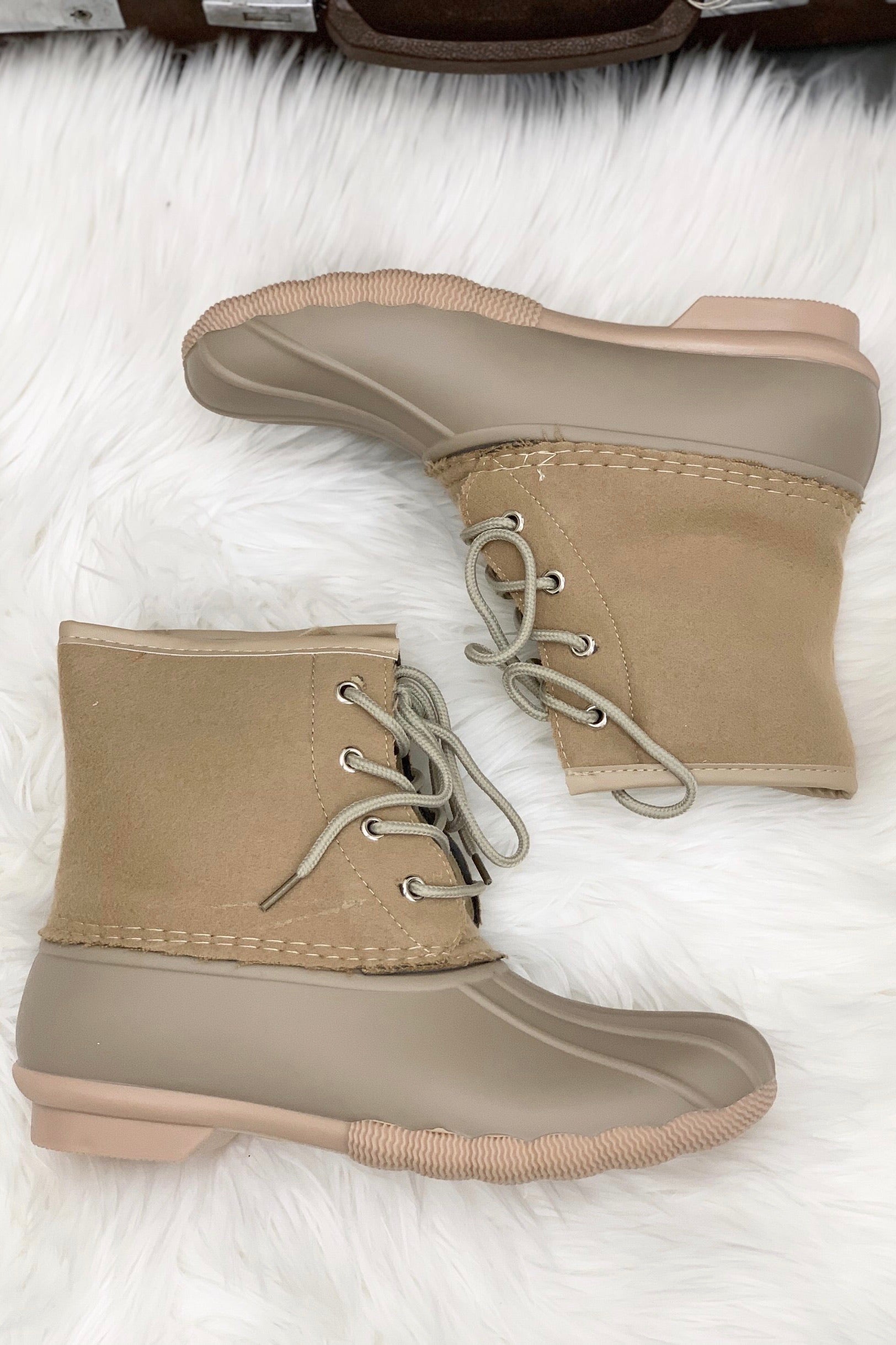 Suede Duck Boots {Sand} - Treasure Tree 