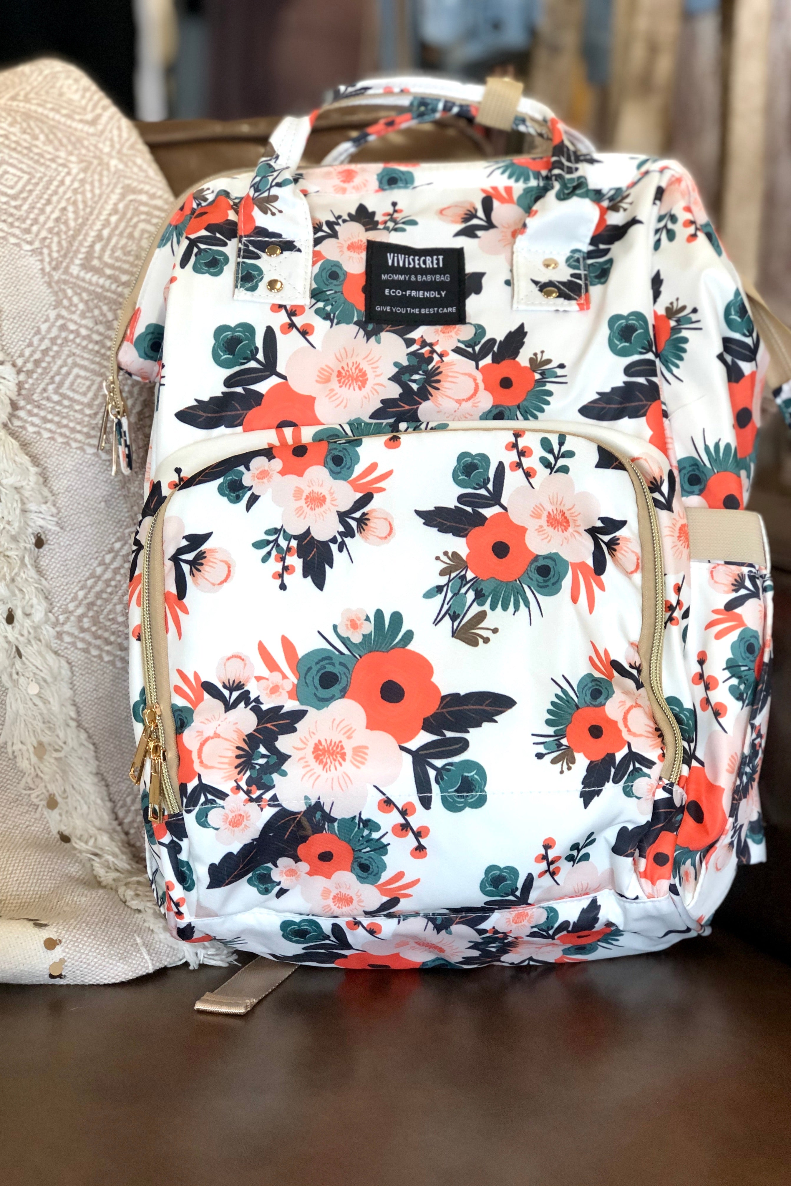floral diaper bag backpack