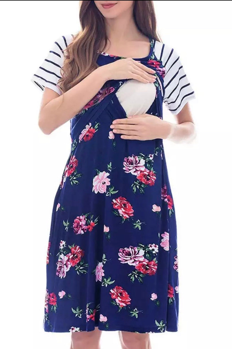 floral nursing dress