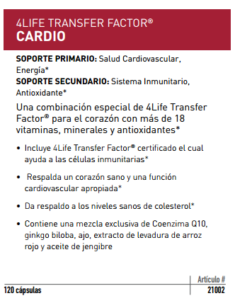 los beneficios de 4Life cardio