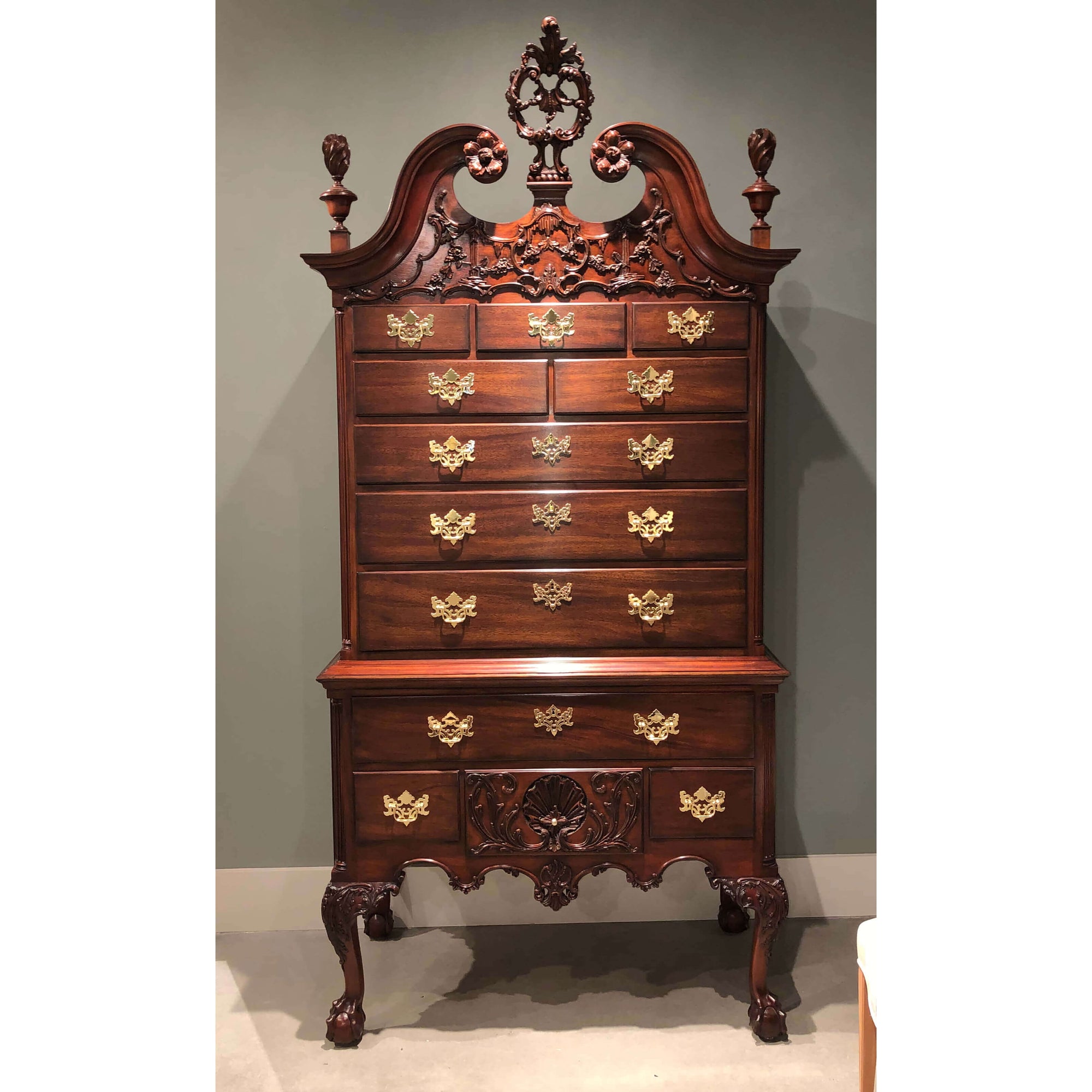 Philadelphia Reproduction Antique Highboy English Georgian America