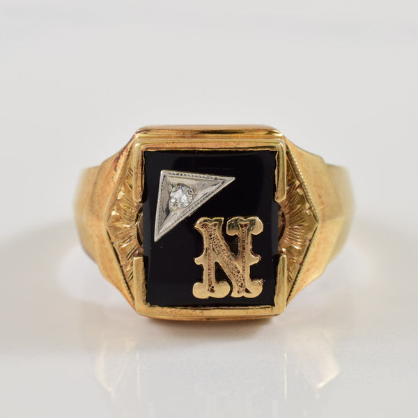 Block Monogram Signet Ring with Initials for Men Gold – NamePlateDepot