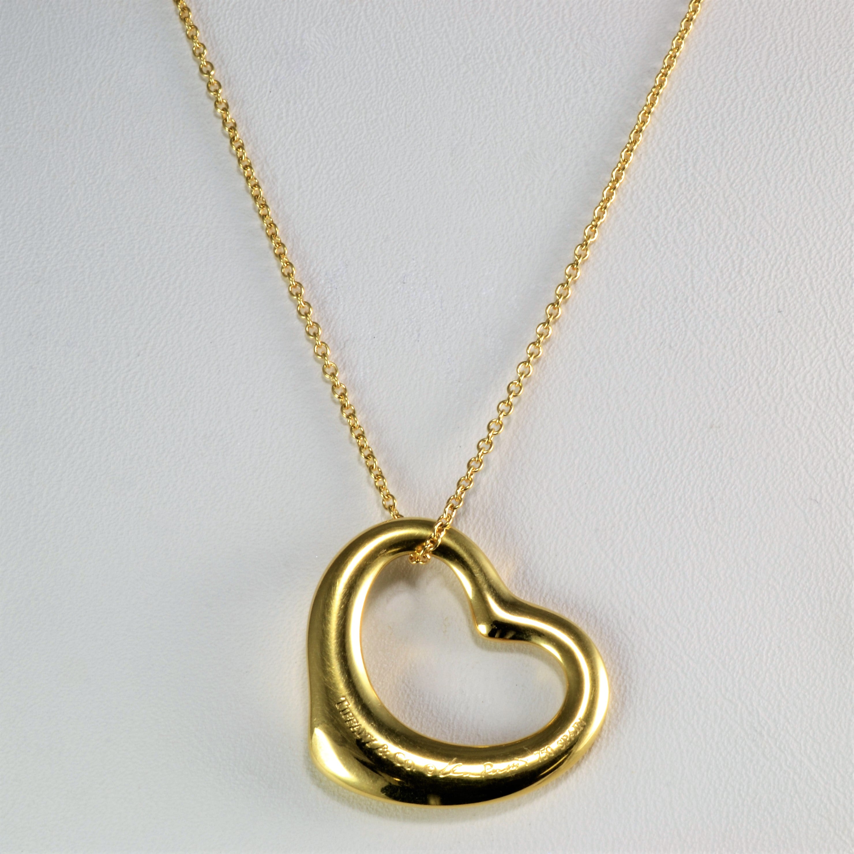 tiffany elsa peretti gold heart necklace