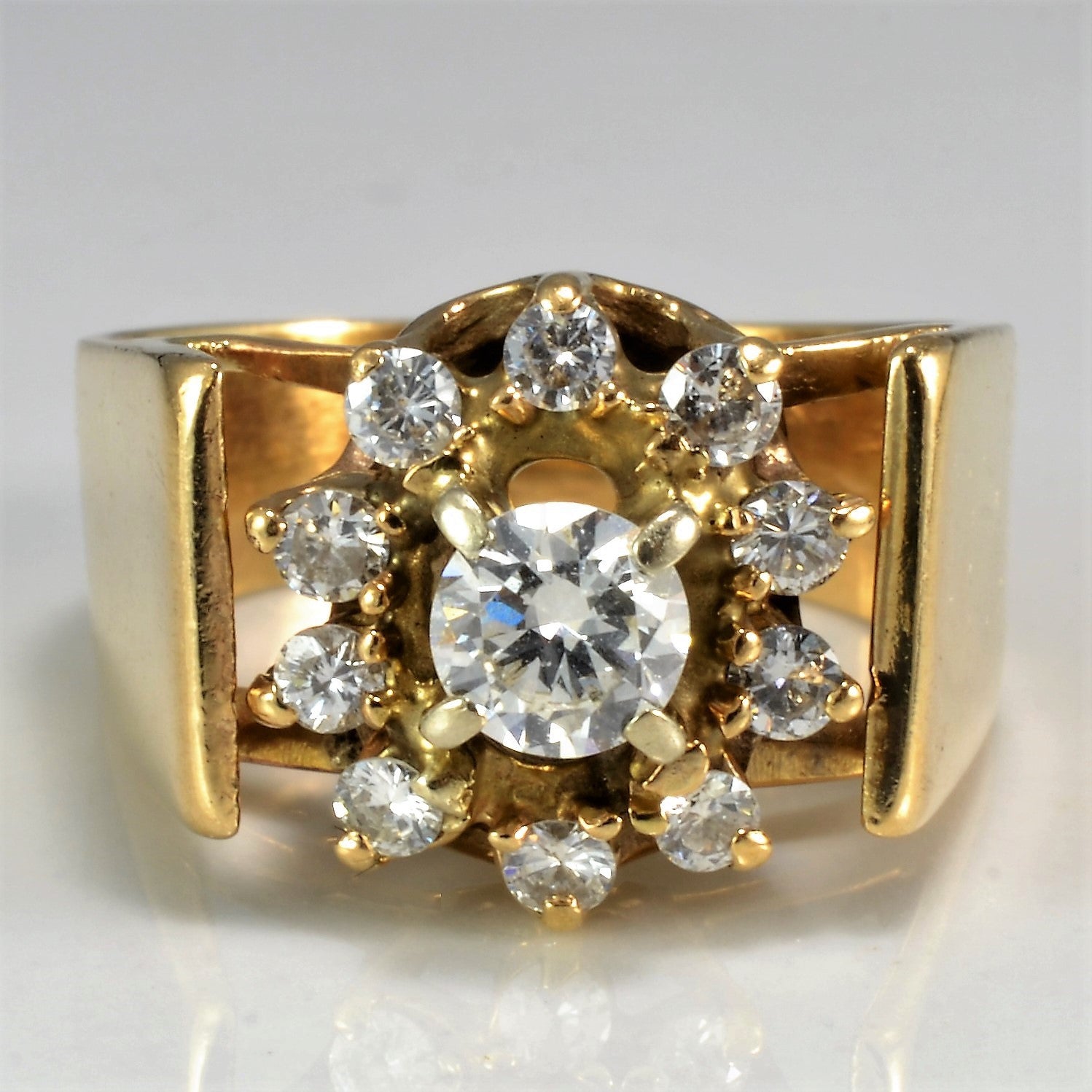 Floral Diamond Cluster Wide Ring | 0.52 ctw, SZ 4.75 | – 100 Ways