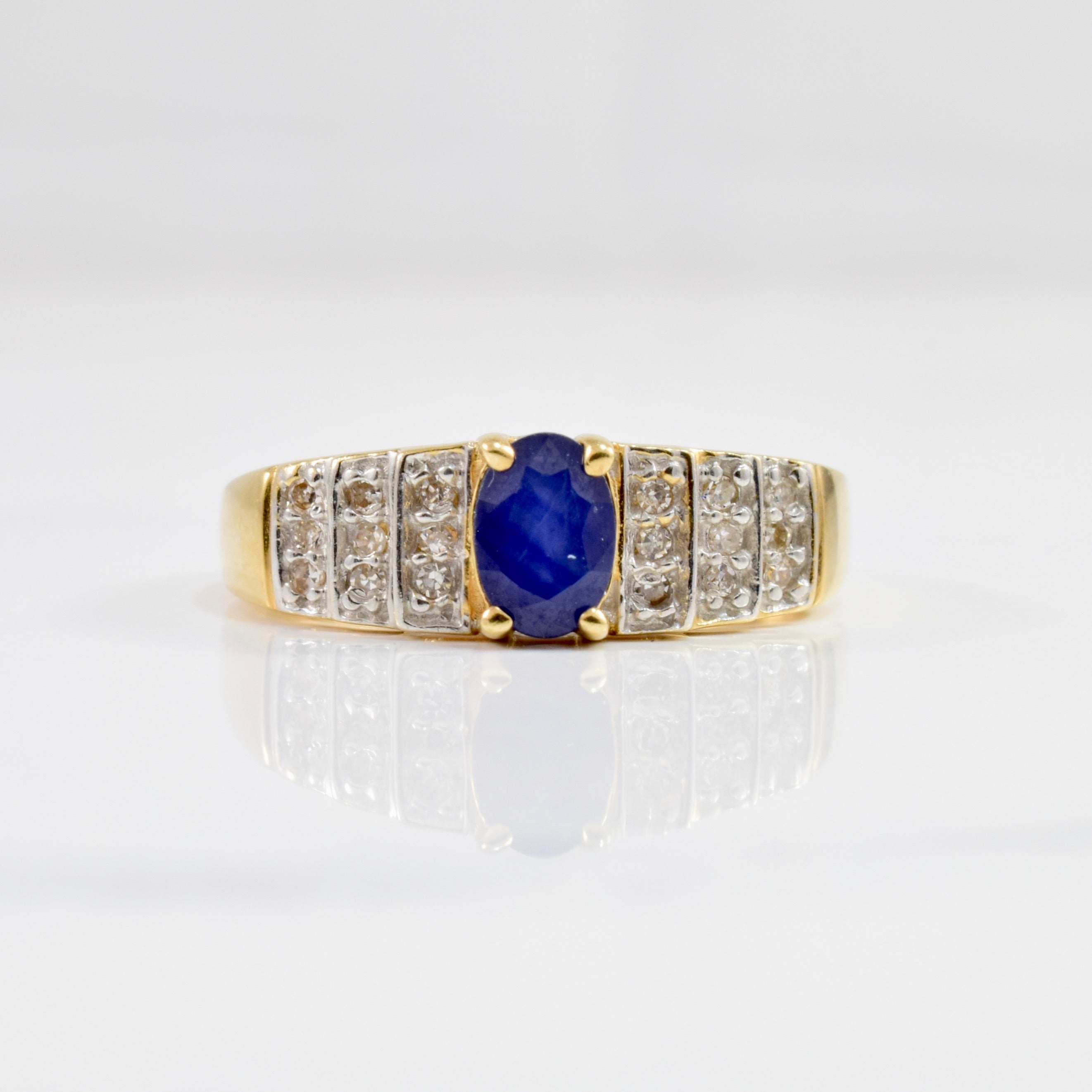 Sapphire & Diamond Accent Ring | 0.06 ctw SZ 7 | — 100 Ways