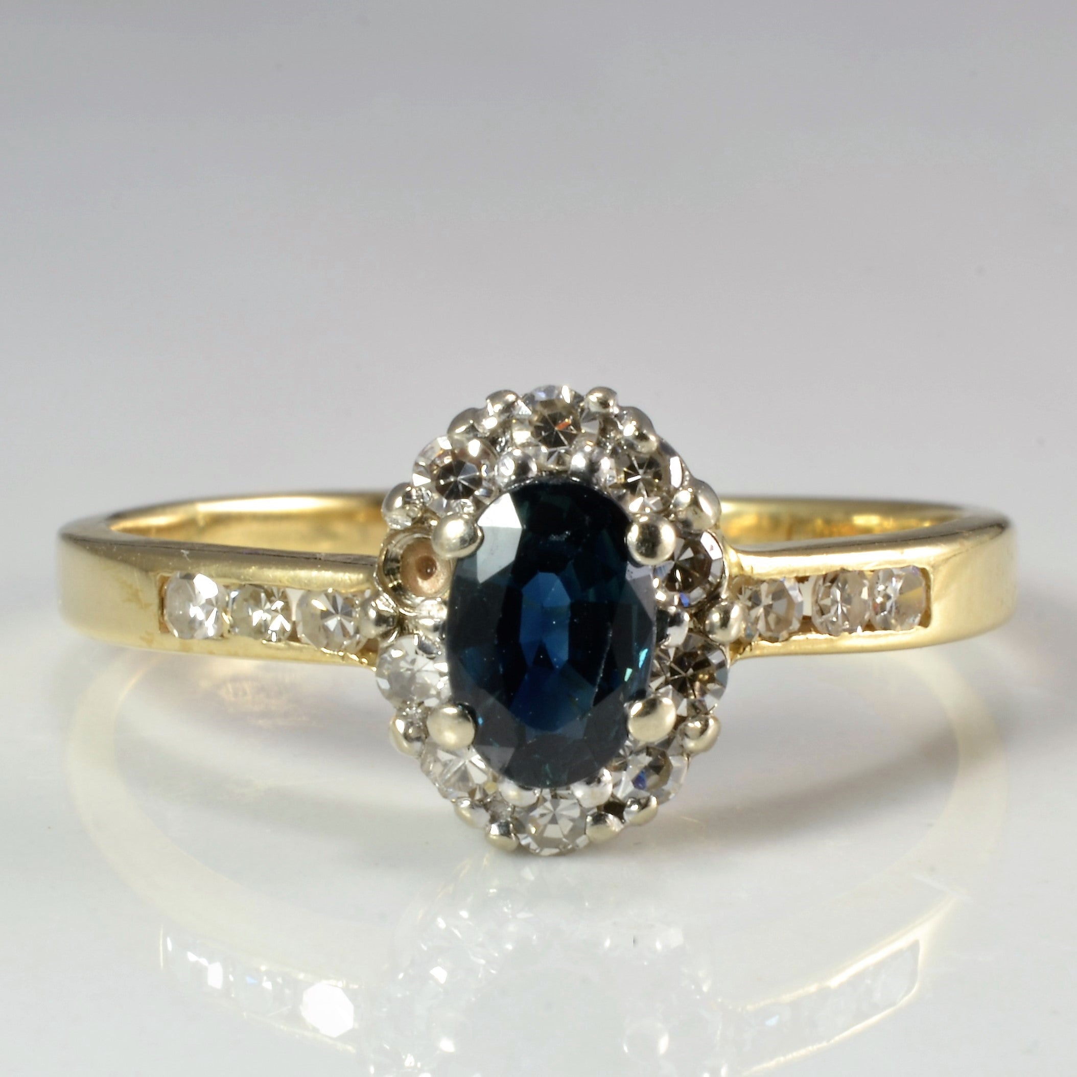 Sapphire & Diamond Ladies Cocktail Ring | 0.16 ctw, SZ 8.5 | – 100 Ways