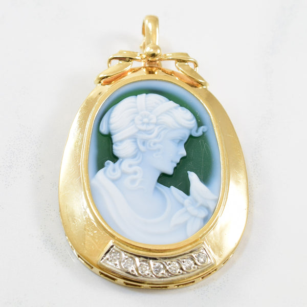 Genuine ART DECO Shell Cameo pin White Gold Diamond necklace – Metropolis  Vintage