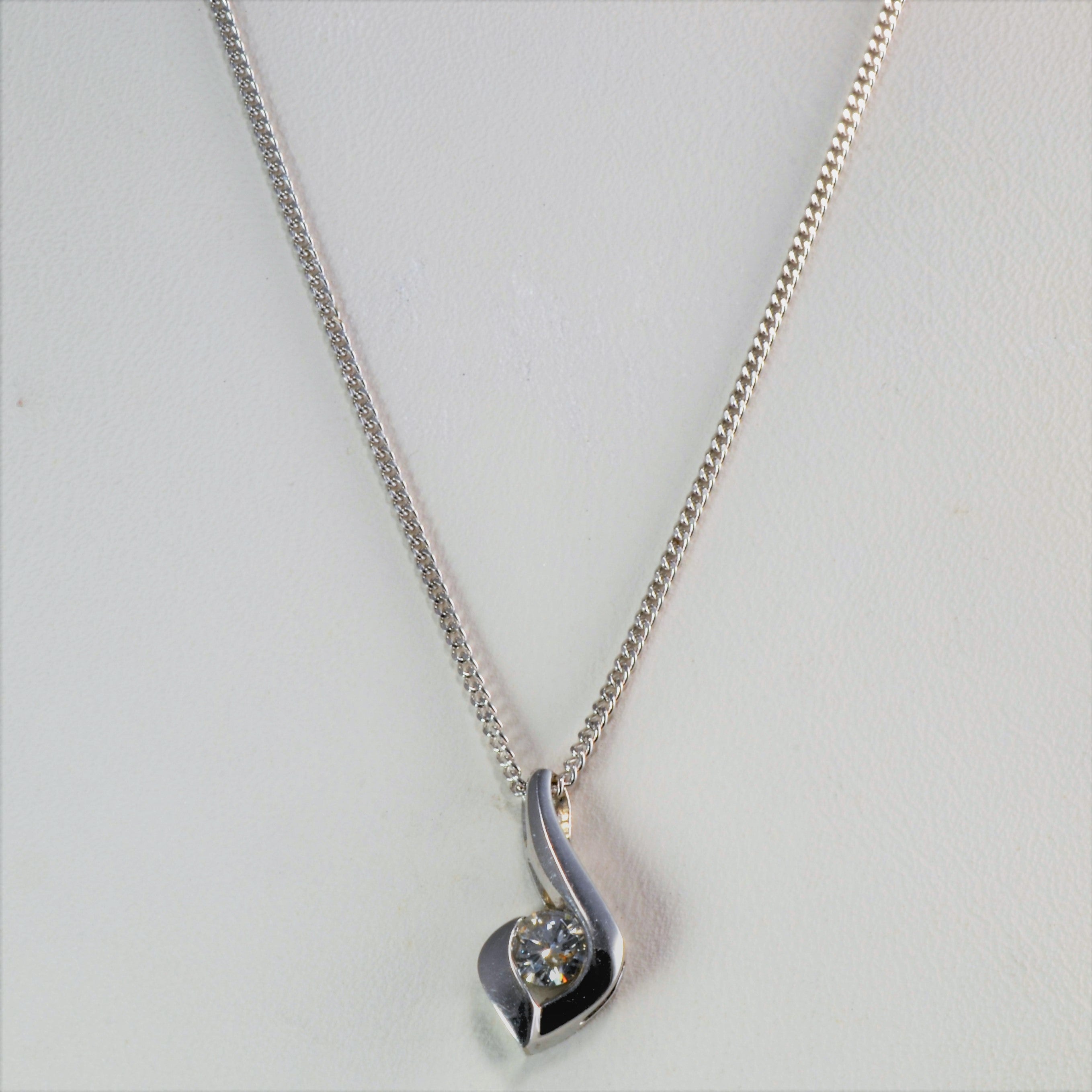 Tear Drop Shape Diamond Pendant Necklace | 0.17 ct, 18''| – 100 Ways