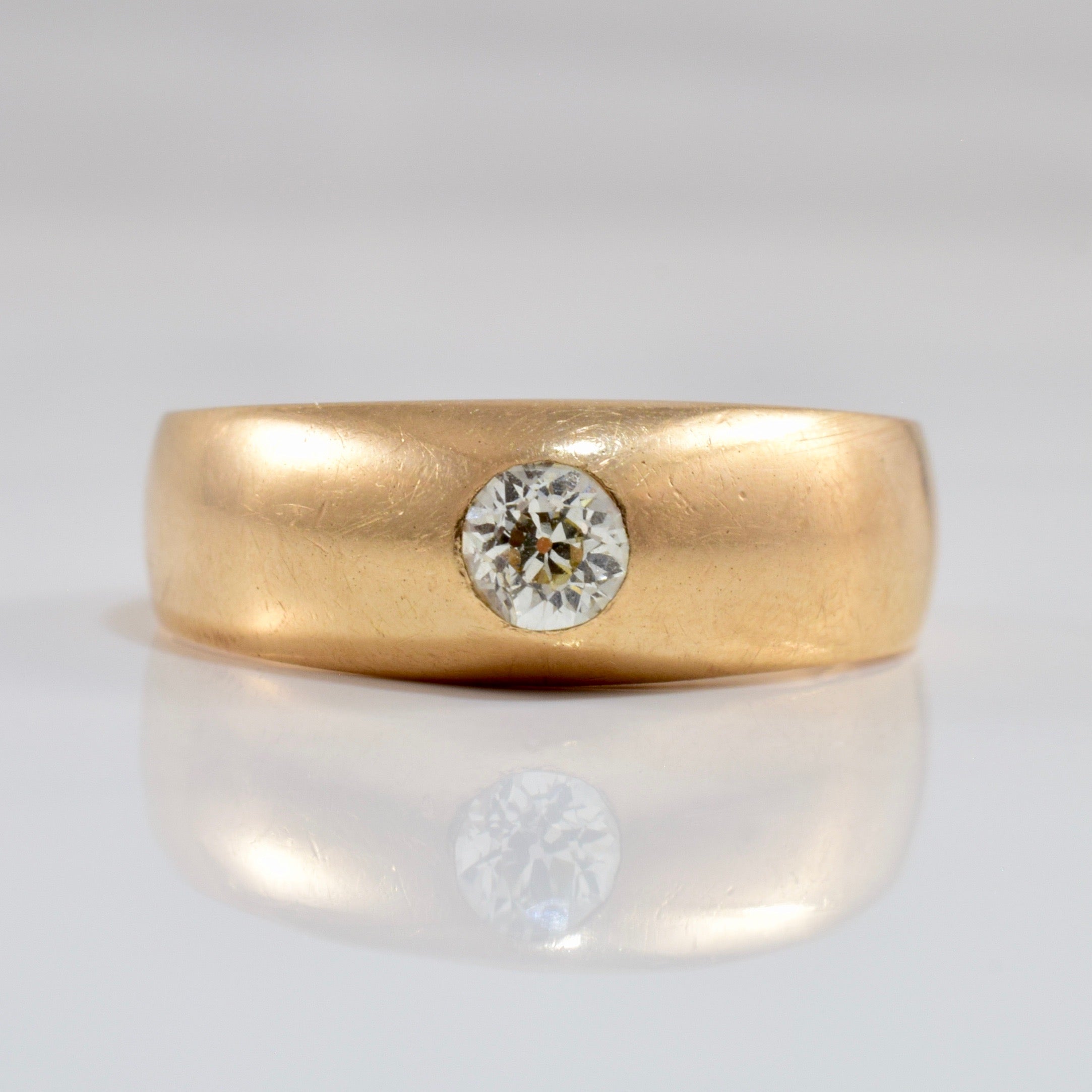 Victorian Era Gypsy Set Diamond Engagement Ring | 0.25ct | SZ 8.75 ...