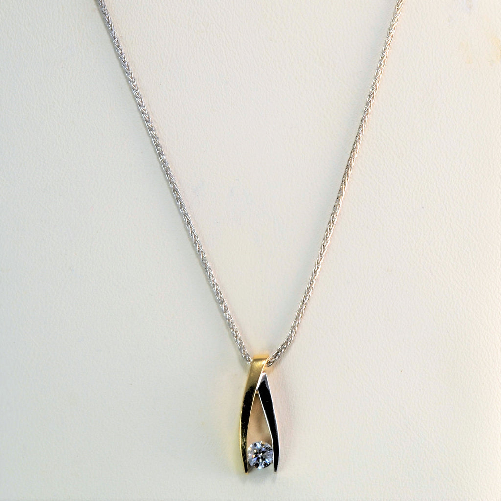 tension set diamond necklace