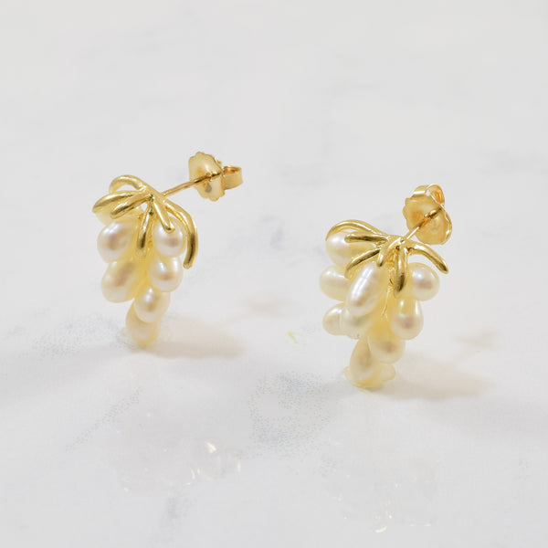 22K Gold Grape Cluster Earrings (4.40G) - Queen of Hearts Jewelry