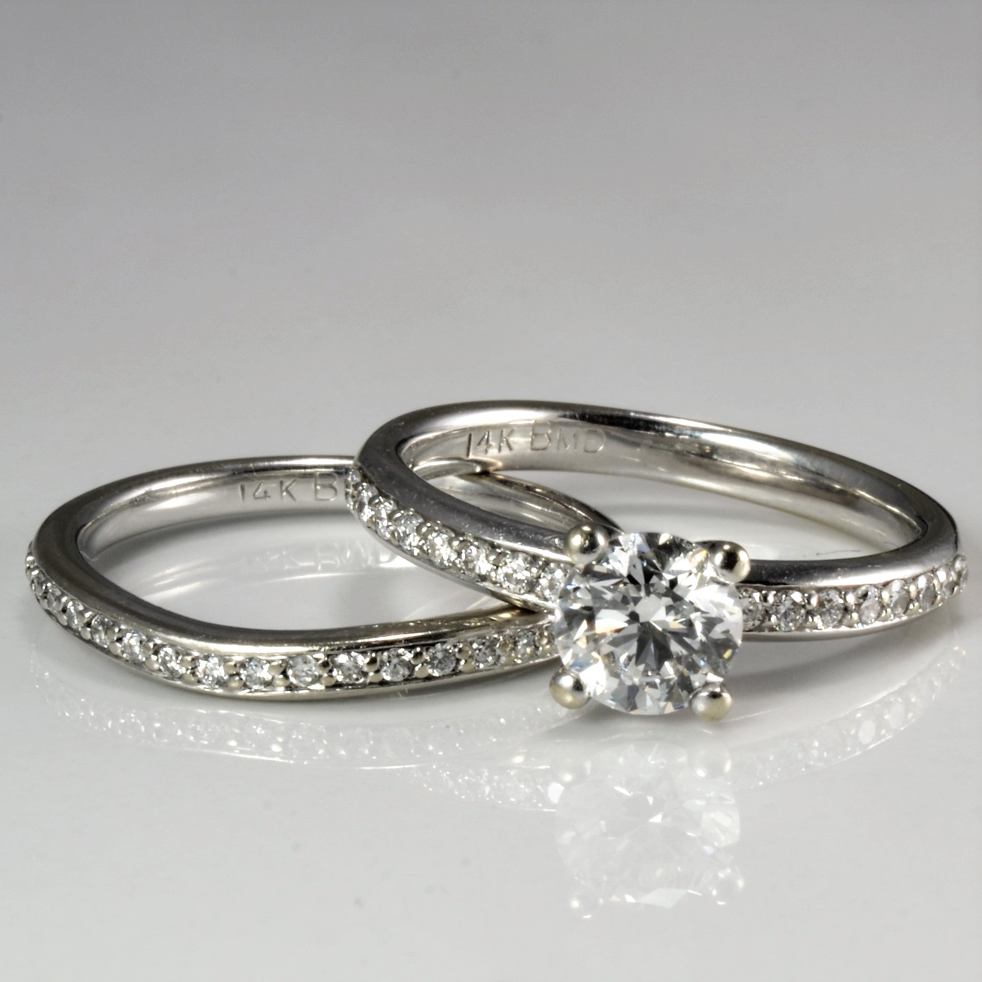 Solitaire with Accents Diamond Engagement Ring Set | 1.05 ctw, SZ 5.75 |