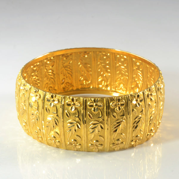 Two Tone Twisted Gold Bangle | 7