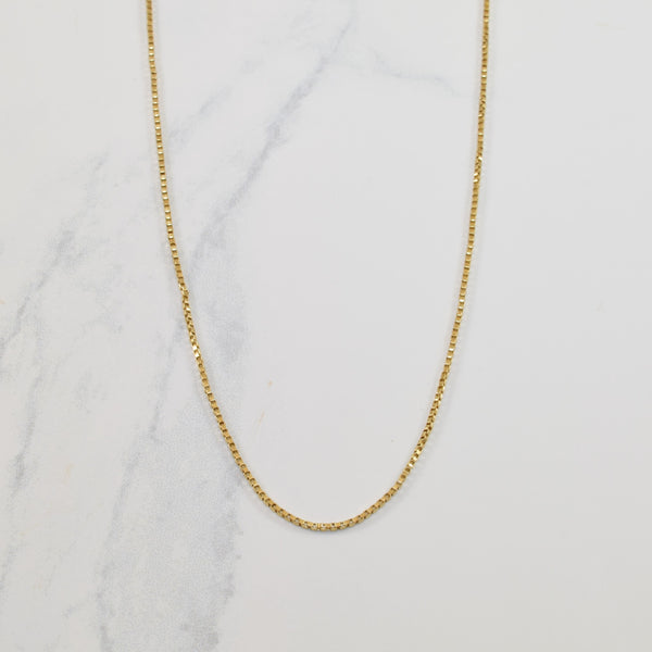 14K Solid Yellow Gold Box Necklace Chain 0.50mm 16'' Inch Real 14k Yellow  Gold | eBay