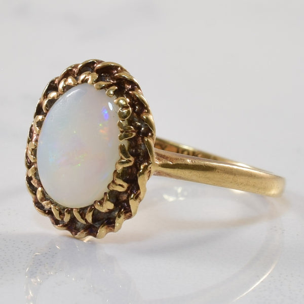 Golden Halo Solitaire Opal Ring | 1.00ct | SZ 6.25 |