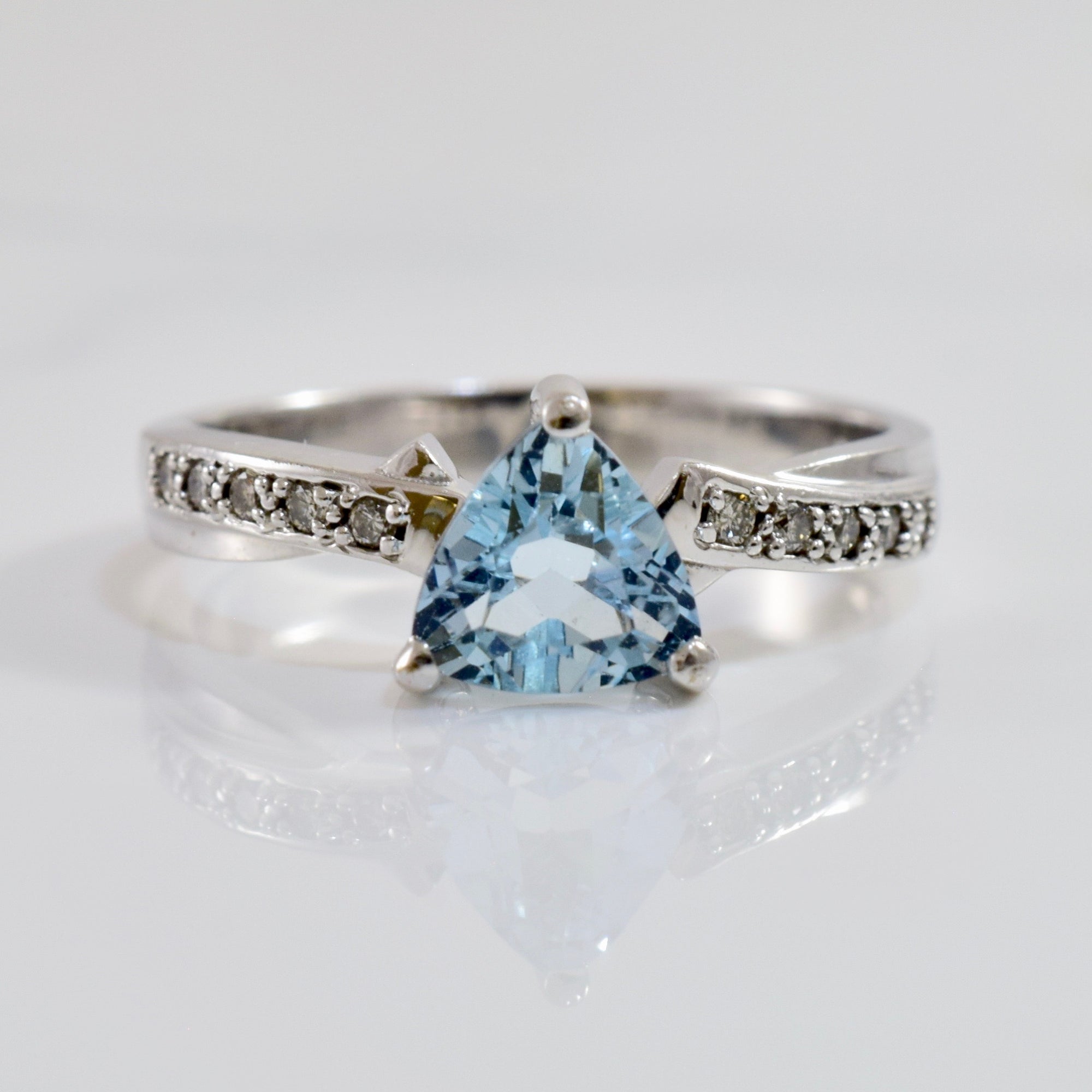 Trillion Cut Aquamarine Ring | 0.05 ctw SZ 5.75 | – 100 Ways