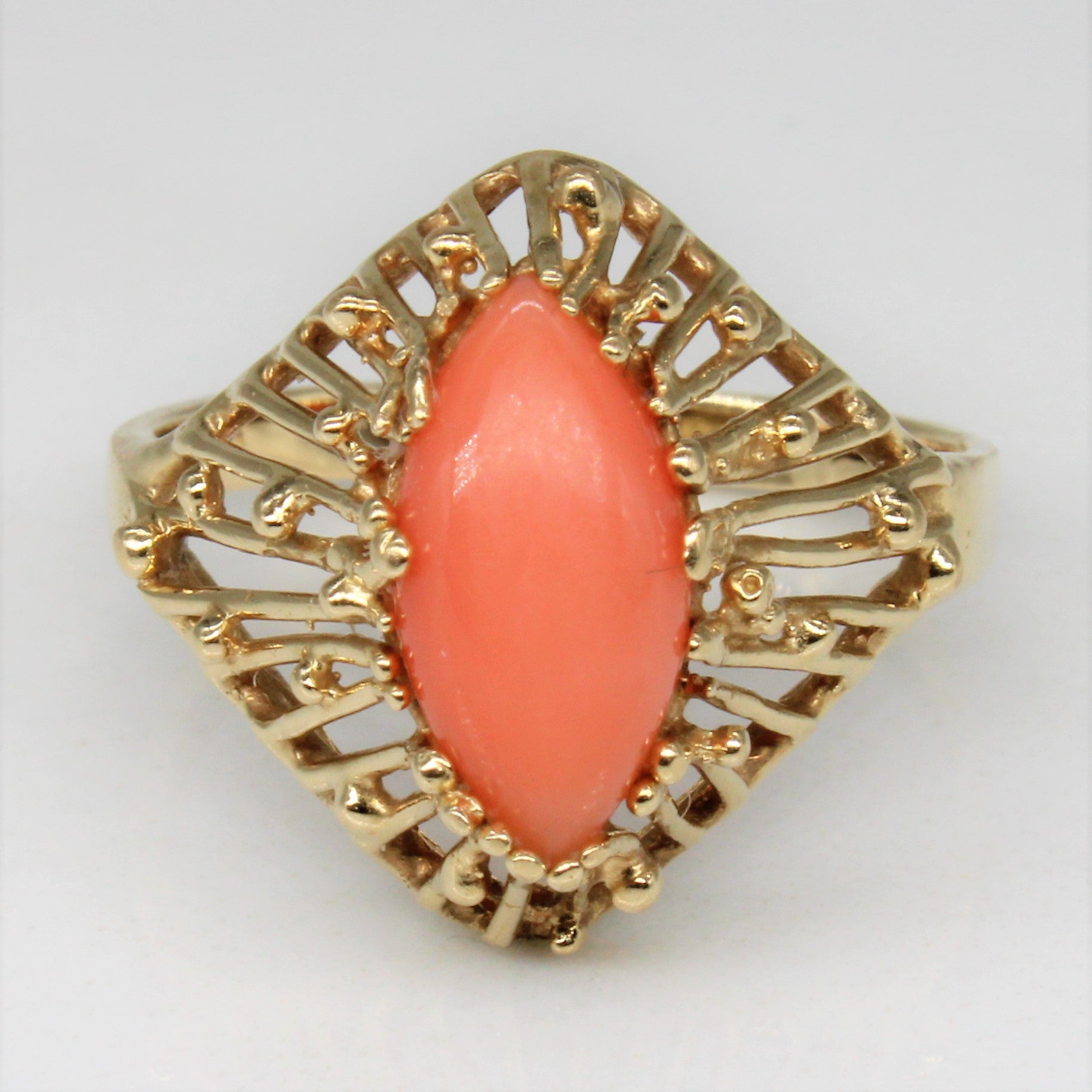 Coral Cocktail Ring | 1.65ct | SZ 7 |