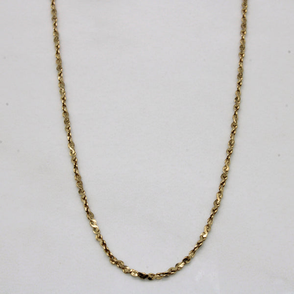 3-D Serpentine necklace, 2.3mm x 24in, gold-plated