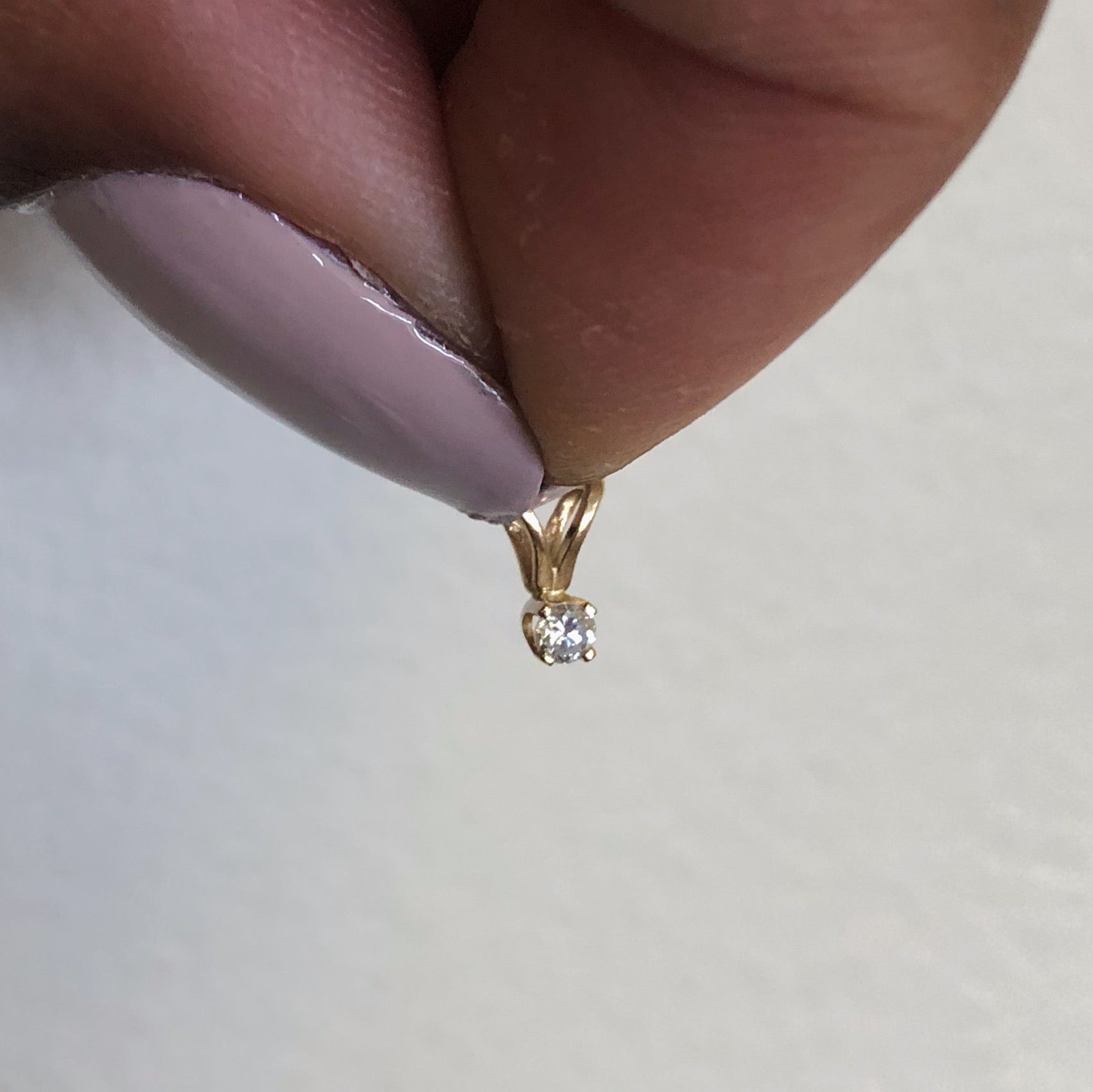 Petite Solitaire Diamond Split Bail Pendant | 0.05ct |