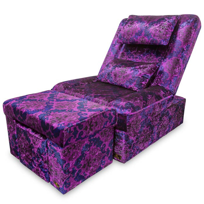purple reclining sofa
