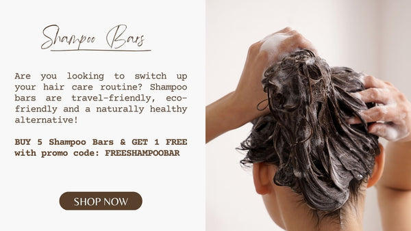 Shampoo Bar Promotion. Buy 5 Get 1 Free with promo code: FREESHAMPOOBAR