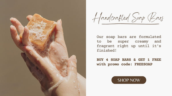 Soap Bar Promo Buy 4 Get 1 Free with promo code: FREESOAP