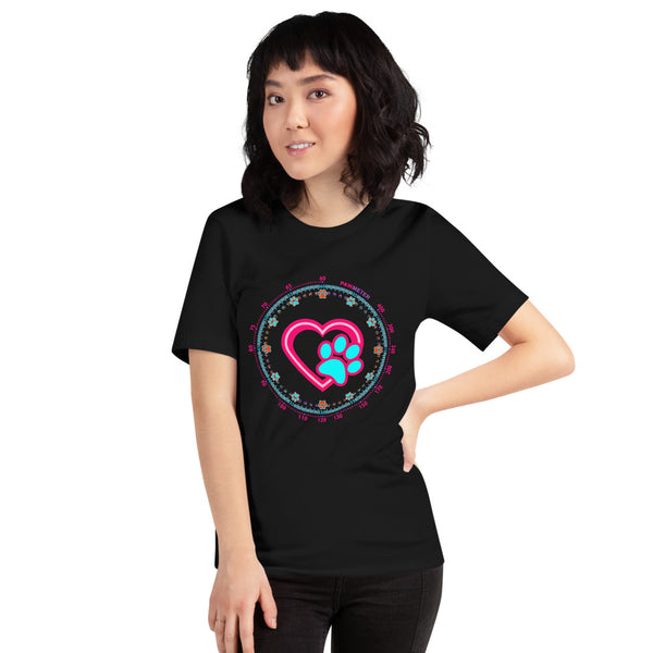 Dog Paw In Heart • Short-Sleeve Unisex T-Shirt - Design Forms Of Art