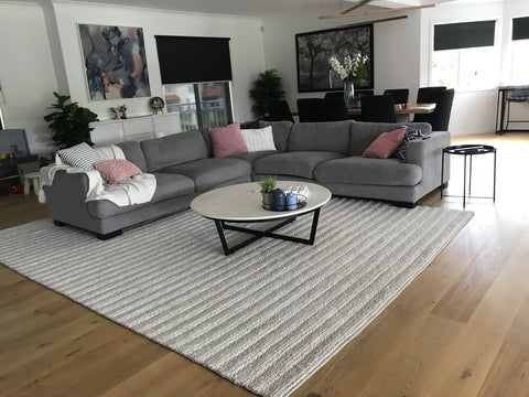Living Room With Rug Under Furniture