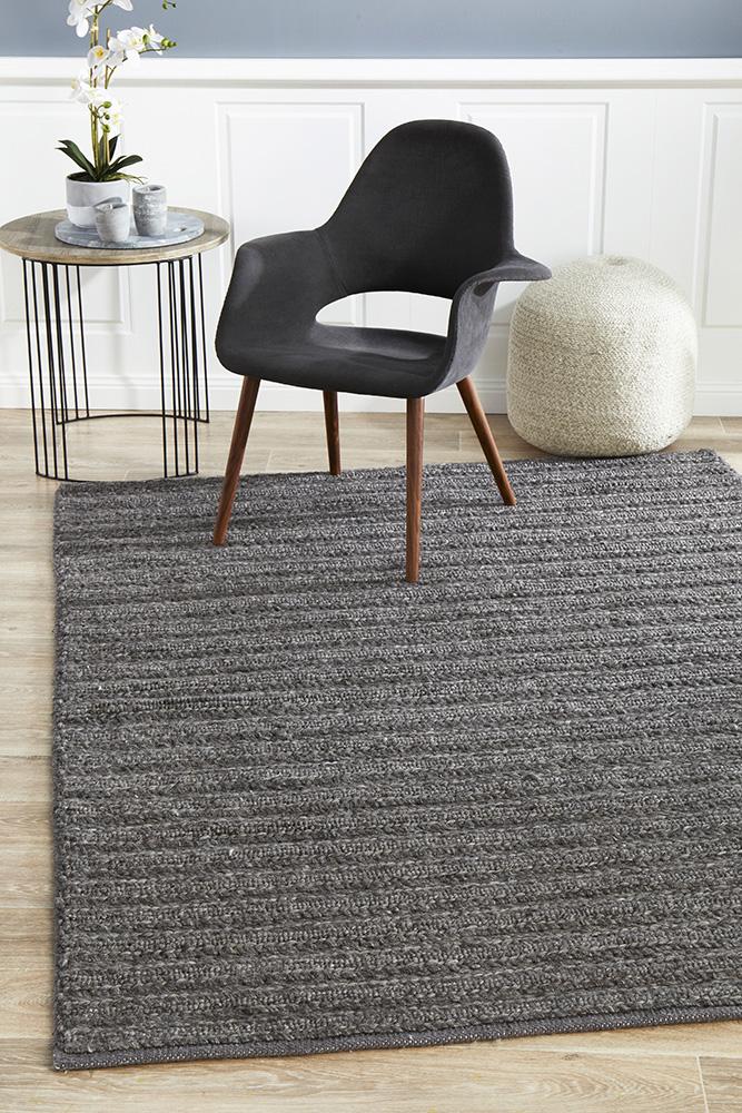 large charcoal rug