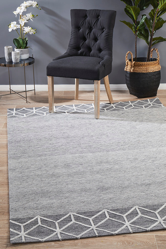 Winter Grey Pulse Modern Rug