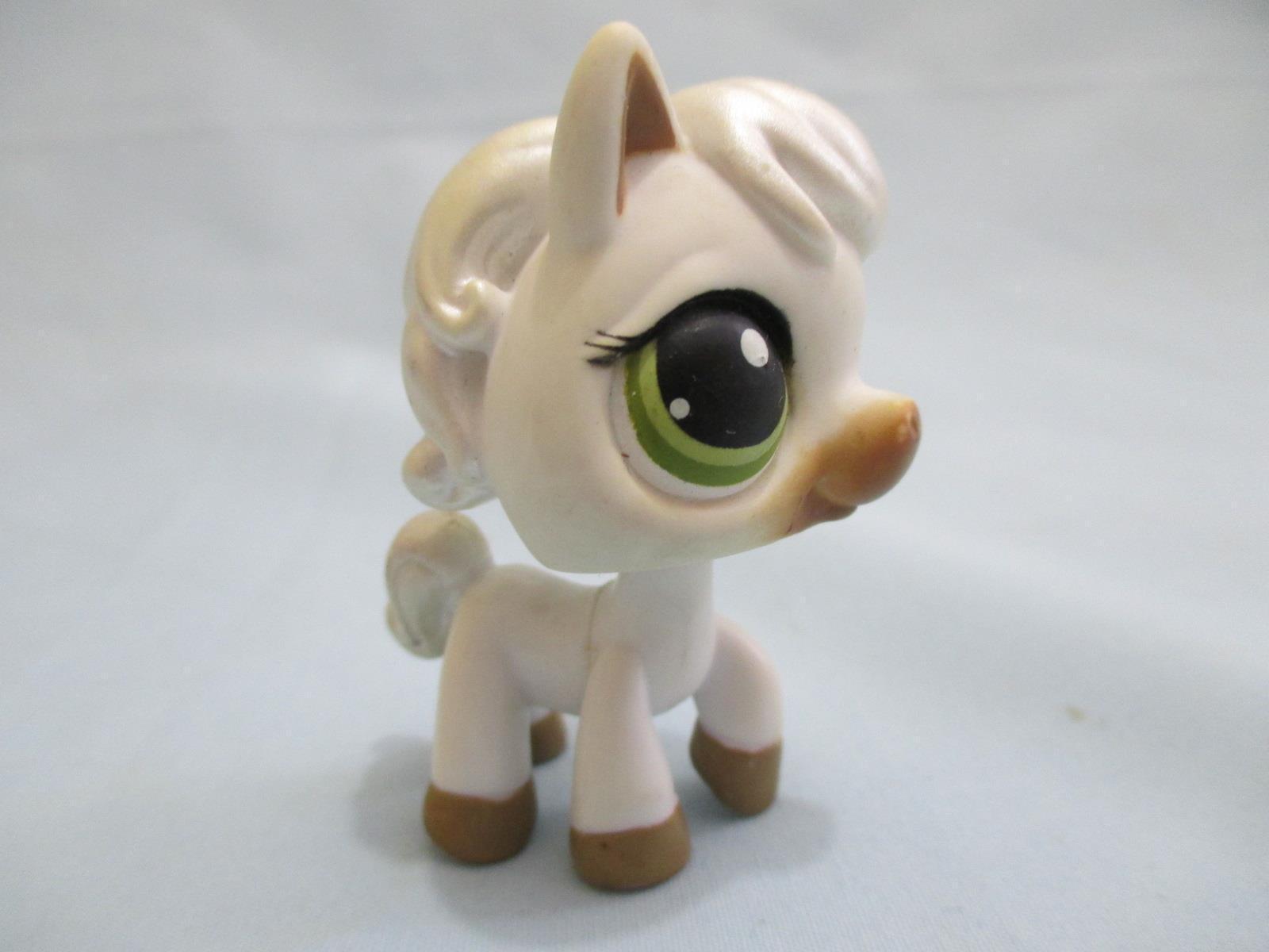 Littlest Pet Shop 338 Raceabout Ranch White Horse Pearly Mane Authentic LPS Jun7ni