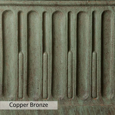 Copper Bronze Patina for the Campania International Abaca Buddha Garden Statue, blues and greens blended into the look of aged copper.