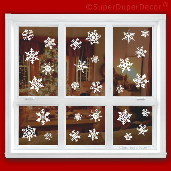 Snowflake Window Clings – SuperDuperDecor