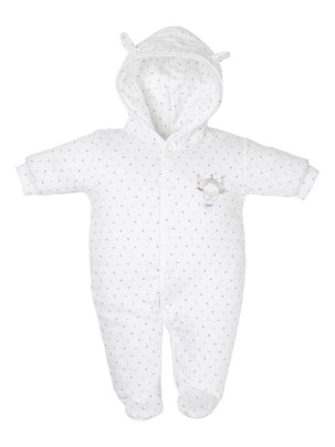 White Tiny Baby Snowsuit/pramsuit (3 