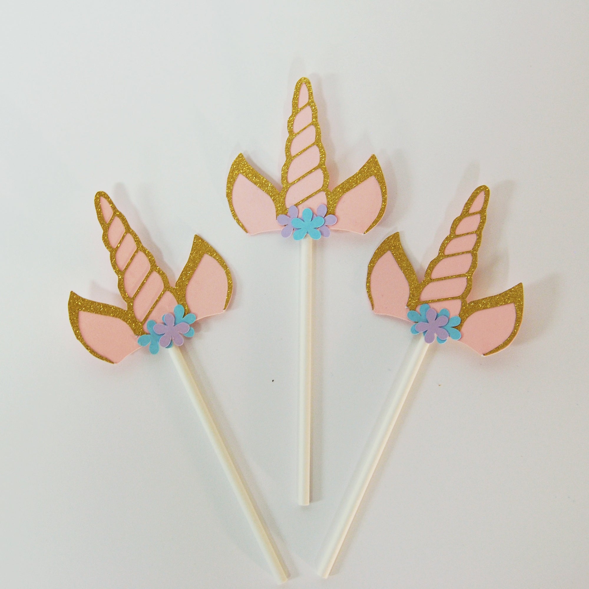 floral unicorn horn cupcake toppers partyatyourdoor