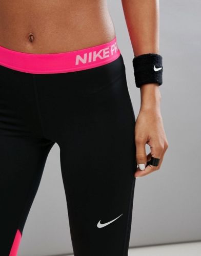 pink nike pro leggings