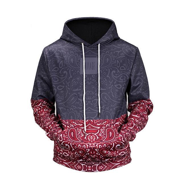 Red Bandana Print Hoodie | Cheap Urban 